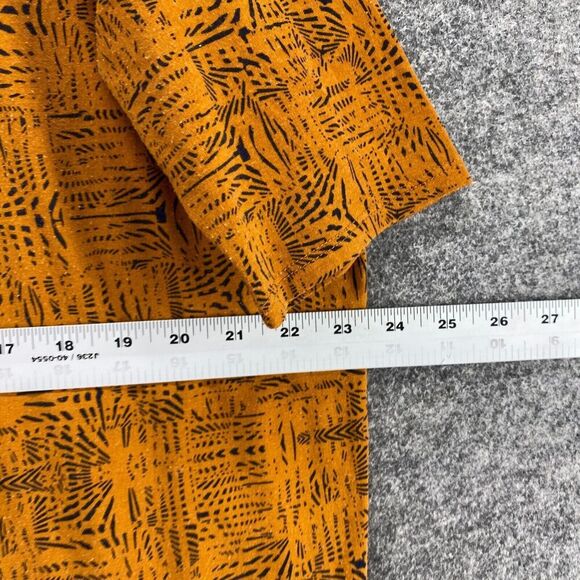 LulaRoe T-Shirt Women M Medium Orange Geometric Short Sleeve Round Neck Casual - Picture 7 of 9